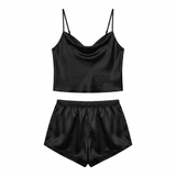 Satin Cami Short Pajama Set - Champagne