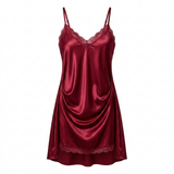 2-Piece Satin Chemise Nightgown & Robe Set - Pink