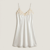 Spaghetti Strap Satin Lace Nightgown - Wine