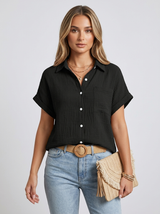 Women’s Textured Button Up Summer Shirt