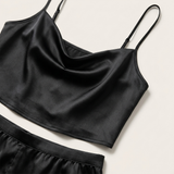 Satin Cami Short Pajama Set - Champagne