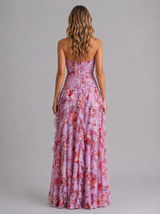 Robe longue dos nu fleurie invitée mariage