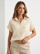 Women’s Textured Button Up Summer Shirt