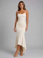 Floral Corset Asymmetric Maxi Dress Evening Women
