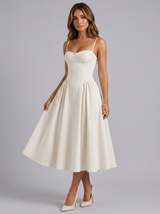 Floral Sweetheart Corset Midi Dress Cocktail Women