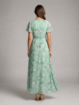 Floral Chiffon Feel Maxi Dress Summer Women