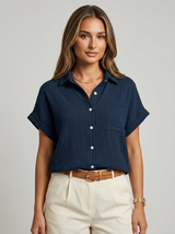 Women’s Textured Button Up Summer Shirt