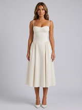Floral Sweetheart Corset Midi Dress Cocktail Women