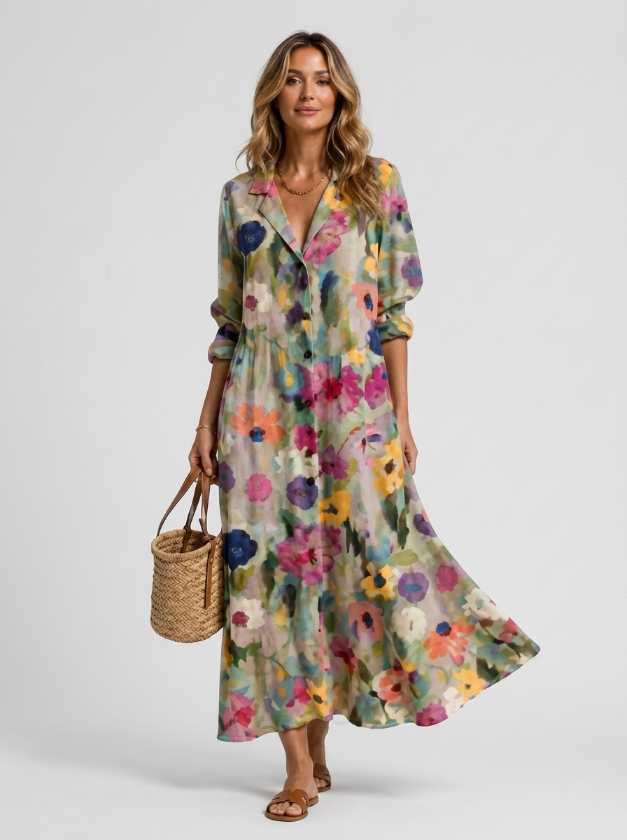 Vestido camisa estampado para mujer de verano