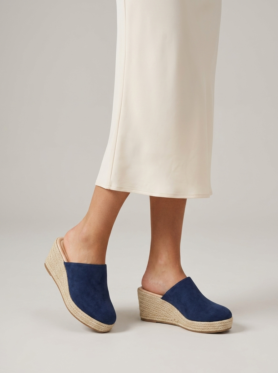 Mules espadrilles compensées pour femme