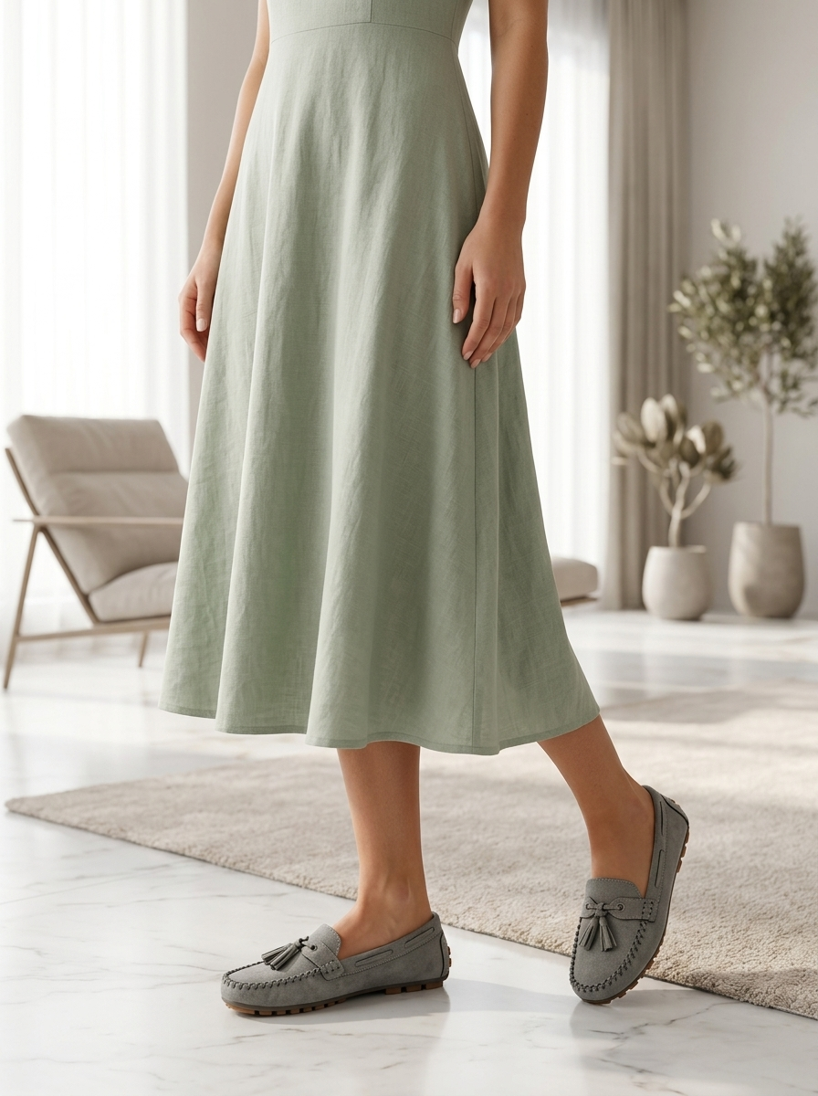 Mocassins orthopédiques à pampilles pour femme