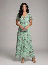 Floral Chiffon Feel Maxi Dress Summer Women