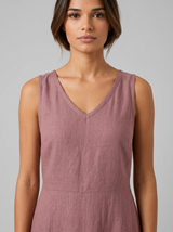 Robe longue sans manches coupe trapèze pour été femme