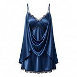 2-Piece Satin Chemise Nightgown & Robe Set - Pink