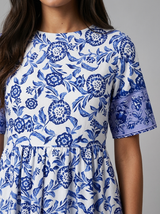 Floral V Neck Midi Dress Summer Women