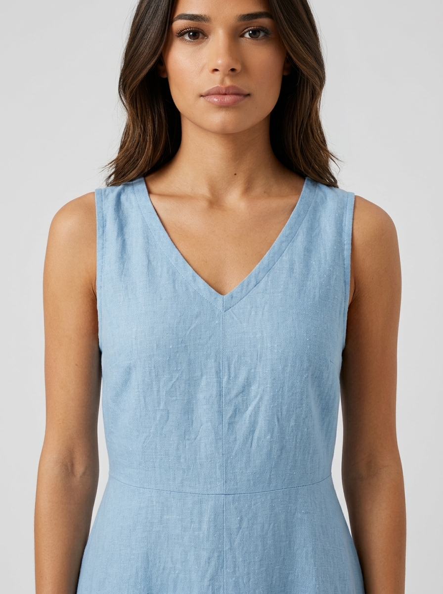 Vestido largo sin mangas línea A para mujer de verano