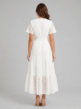 Cotton Blend Midi Dress Summer Women