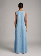 Vestido largo sin mangas línea A para mujer de verano