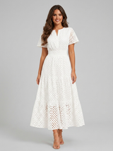 Cotton Blend Midi Dress Summer Women