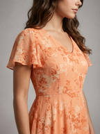 Robe longue effet chiffon fleurie pour été femme