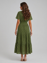 Cotton Blend Midi Dress Summer Women