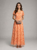 Robe longue effet chiffon fleurie pour été femme
