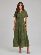 Cotton Blend Midi Dress Summer Women
