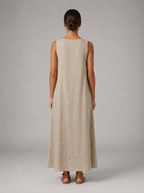 Vestido largo sin mangas línea A para mujer de verano