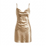Floral Satin Slip Nightgown - Green