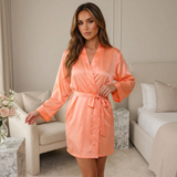 Women's Satin Robe - Pink