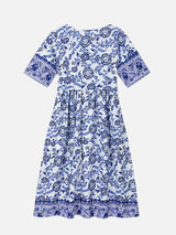 Women’s Floral V-Neck Midi Dress – Relaxed Summer Elegance