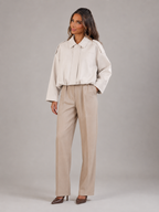 Faux Suede Oversized Shirt Jacket Autumn Women