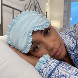 Silk Ruffle Sleep Mask - White