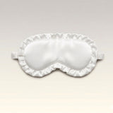 Silk Ruffle Sleep Mask - White