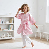 Kids Satin Sleep Robe - Pink