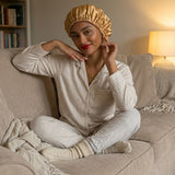 Satin Hair Bonnet - Brown