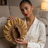 Satin Hair Bonnet - Brown