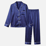Pijama de Manga Corta de Seda para Mujer Confort Negro