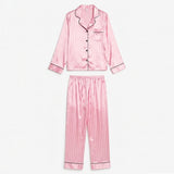 Satin Short Pajama Set Women Soft Pink