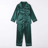 Kids Silk Pajama Set Soft Sleepwear Beige