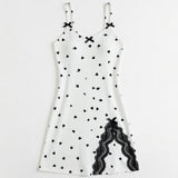 Velvet Slip Dress Women Sleep Black