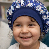 Bonnet de nuit en satin pour enfants protection cheveux rose