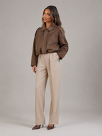 Faux Suede Oversized Shirt Jacket Autumn Women