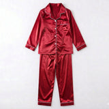 Kids Silk Pajama Set Soft Sleepwear Beige