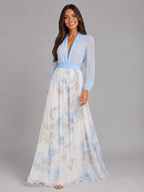 Robe maxi en chiffon florale pour femme en été