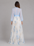 Robe maxi en chiffon florale pour femme en été