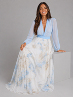 Robe maxi en chiffon florale pour femme en été