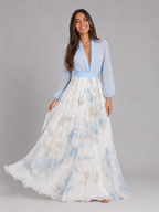 Robe maxi en chiffon florale pour femme en été