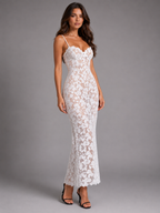 Lace Corset Sculpted Maxi Dress Evening Women