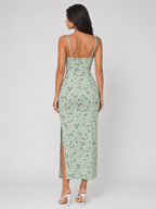 Floral Cowl Neck Midi Dress Summer Women